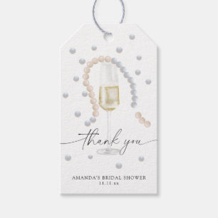 Pearls & Prosecco - thank you bridal shower Gift Tags