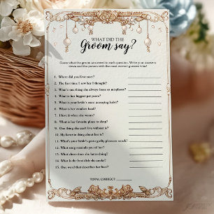 Pearls Prosecco What did the Groom Say Game