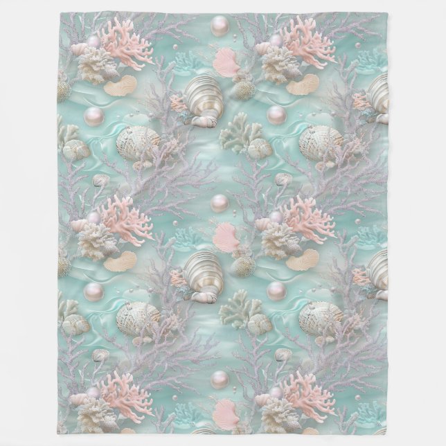 Pearls Under The Sea Fleece Blanket (Front)