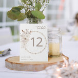 Pearls & White Floral Beige 2 Table Number<br><div class="desc">Dress up your wedding or party tables with your Pearls & White Floral Beige 2 Table Number Card.</div>