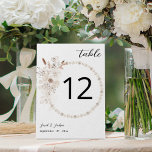 Pearls & White Floral Table Number<br><div class="desc">Dress up your wedding or party tables with your Pearls & White Floral Beige Table Number Card.</div>