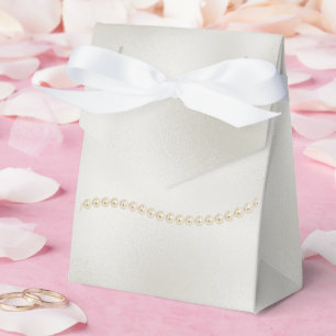 Pearls White Luxe Wedding Favour Box