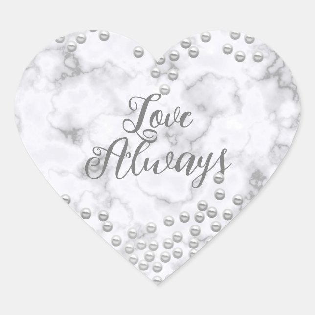  Pearls White Misty  Heart Sticker (Front)