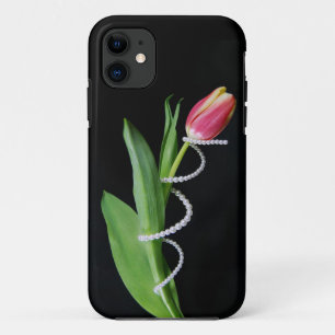 pearls wrapped around tulip iPhone 11 case