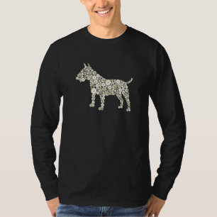 Pearly Kimg and Queen Bull Terrier button print T-Shirt