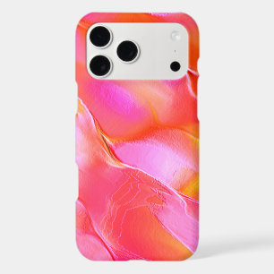 Pearly pink and orange polished rock