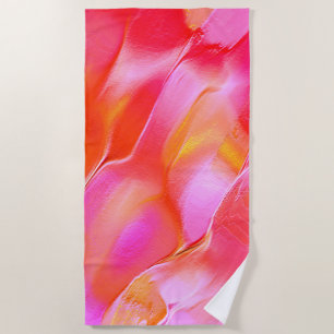 Pearly pink and orange polished rock beach towel