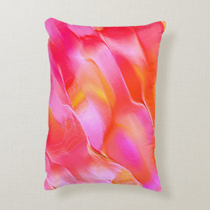 Pearly pink and orange polished rock decorative cushion