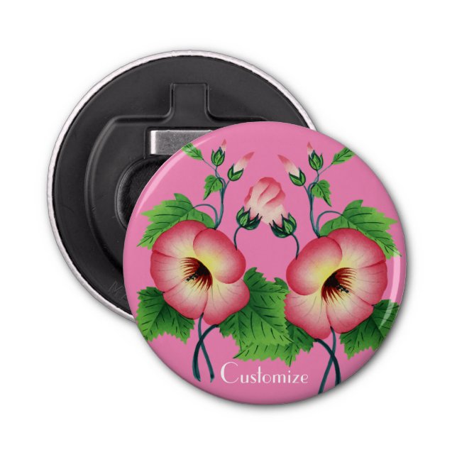 Pearly Pink Flowers Thunder_Cove  Bottle Opener (Front)