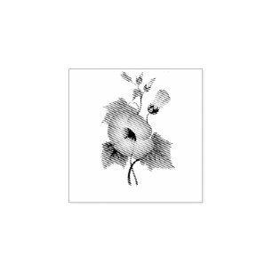 Pearly Pink Flowers Thunder_Cove  Rubber Stamp