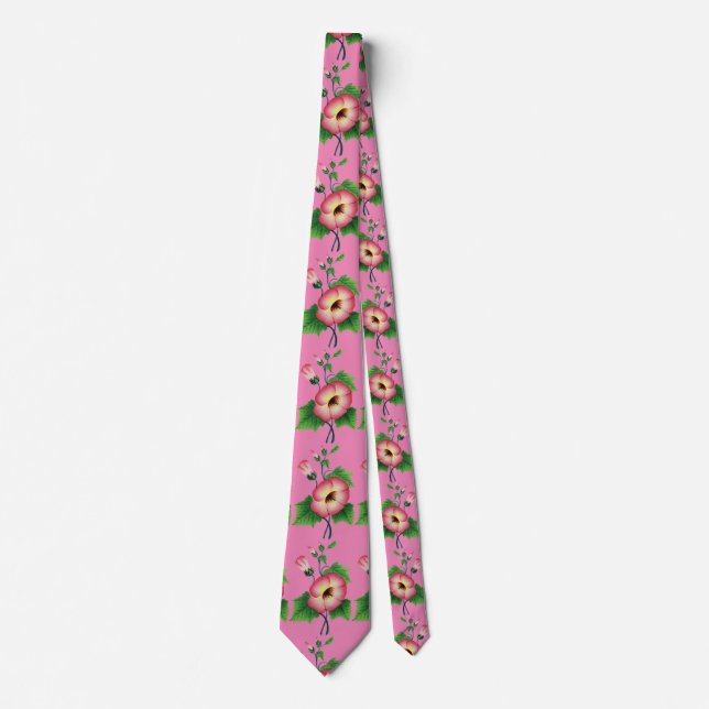 Pearly Pink Flowers Thunder_Cove  Tie (Front)