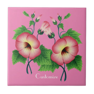 Pearly Pink Flowers Thunder_Cove Tile