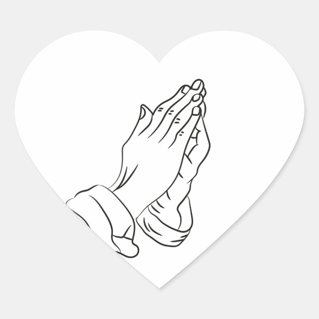 Pearly Praying Hands Heart Pearly, Praying, Hands Heart Sticker (Front)