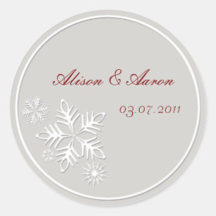 Pearly Snowflakes - Wedding Stickers
