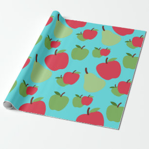 pears and apples fruit pattern  wrapping paper
