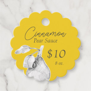 Pears Cinnamon Canning Jar Condiment Price Tag