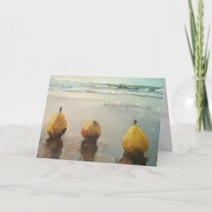 Pears Day Out At The Beach Flowerplaid Inlay Card