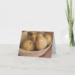 Pears in a Bowl Fruit Art Note Card