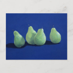 Pears on a Blue Cloth Postcard