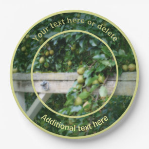 Pears On Old Hitching Post Personalized Party Paper Plate