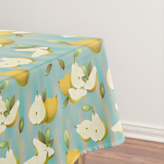 Pears on Stripes Tablecloth (In Situ)