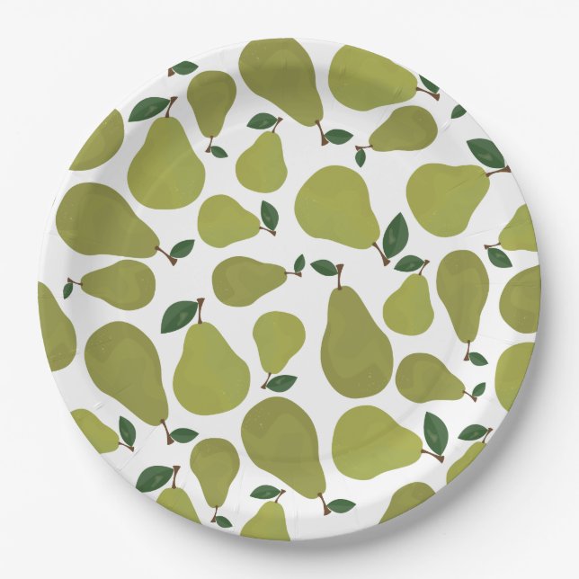Pears pattern paper plate (Front)