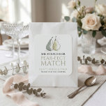 Pears Pear-fect Match Bridal Shower Thank you Square Sticker<br><div class="desc">Whimsical Doodle Pears Pear-fect Match Bridal Shower Thank You.. A scribbly style illustration of pears with sage green accents with large typography for the heading,  play on words for Perfect.</div>