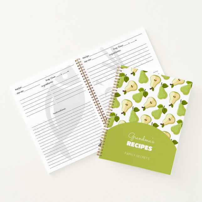 Pears print Recipe Book (Inside)