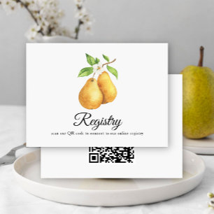 Pears QR Code Bridal Shower Registry  Enclosure Card