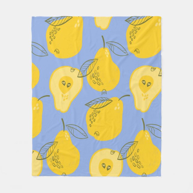 Pears seamless pattern fleece blanket (Front)