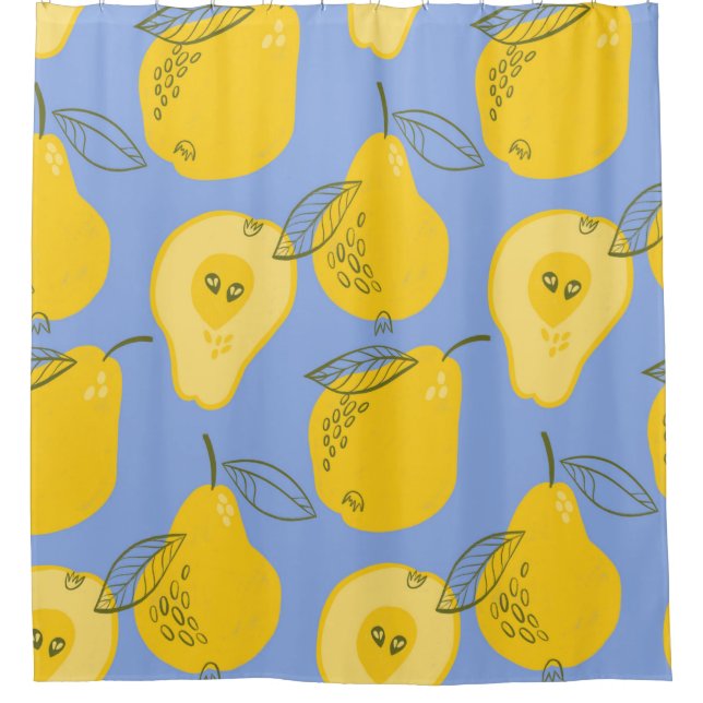 Pears seamless pattern shower curtain (Front)