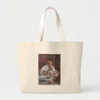 Pears Soap Girl Washing Dog Large Tote Bag