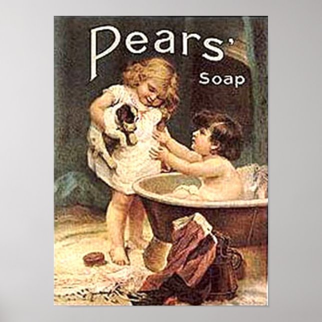 Pears Soap Kids Washing Dog Poster (Front)