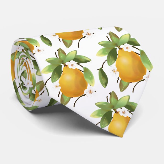 Pears with Flowers Tie (Rolled)
