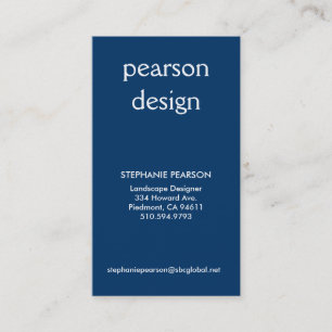 pearson design, Address 1, Address 2, Contact 1... Business Card