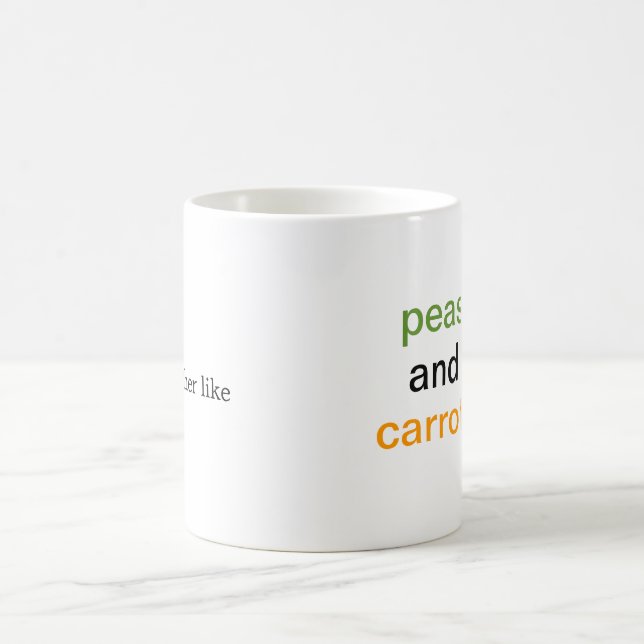 Peas and Carrots coffee cup (Center)
