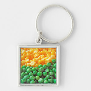 Peas and sweetcorn key ring