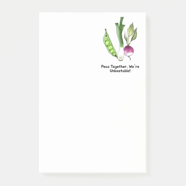 Peas and Veggie Best Friends Pun Post-it Notes (Front)