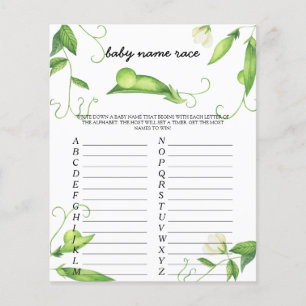 Peas baby shower - Baby name race game