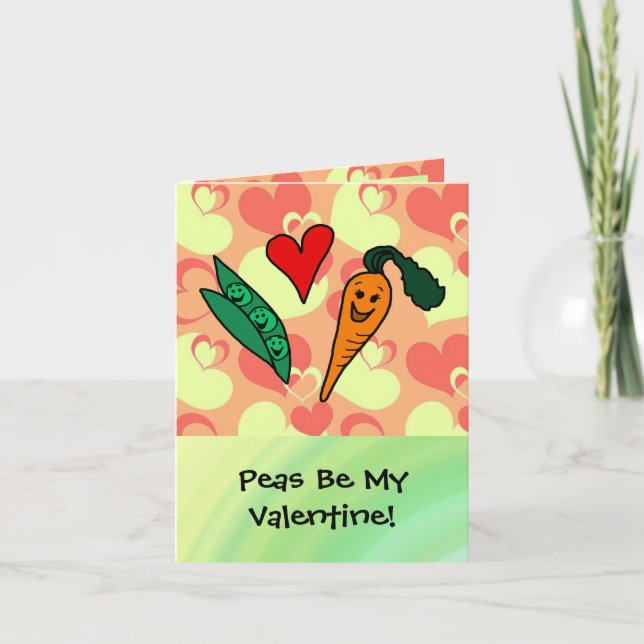 Peas Be My Valentine Holiday Card (Front)