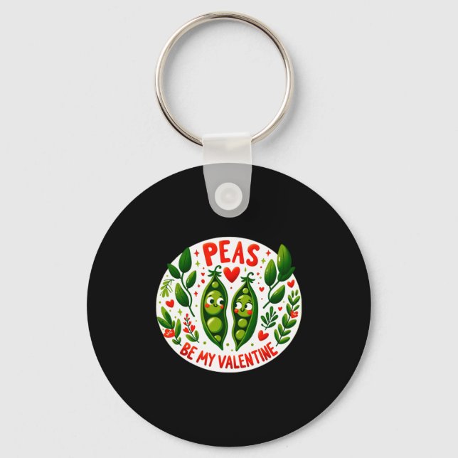 Peas Be My Valentine Valentines Joy  Key Ring (Front)