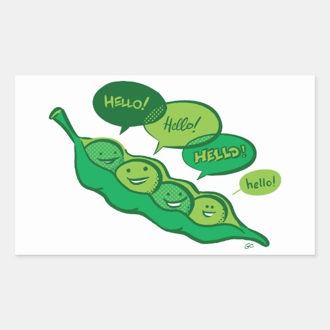 Peas in a Pod (Hello) Rectangular Sticker (Front)