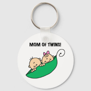 Peas in a Pod Mum of Twins Key Ring