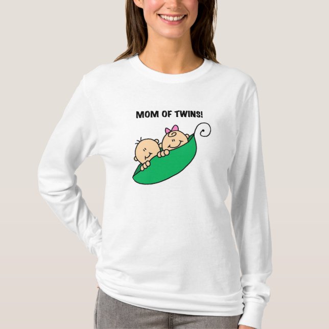 Peas in a Pod Mum of Twins T-Shirt (Front)
