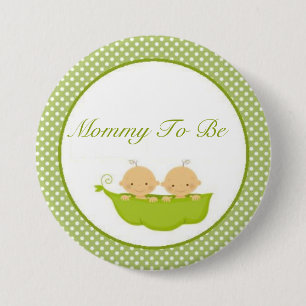 Peas In A Pod Twins Baby Shower Mummy To Be Button