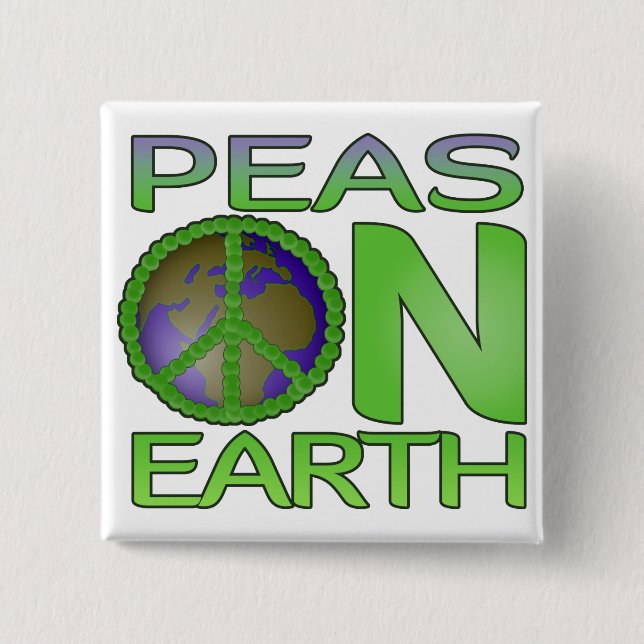 Peas on Earth 15 Cm Square Badge (Front)