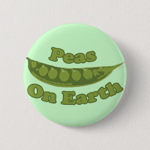 Peas on Earth 6 Cm Round Badge