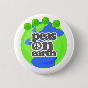 Peas on Earth 6 Cm Round Badge