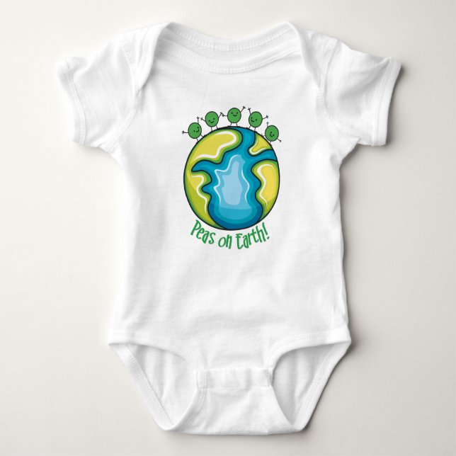 Peas on Earth Baby Bodysuit (Front)