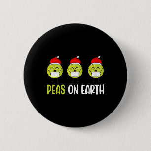 Peas On Earth Christmas 6 Cm Round Badge